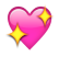 Rosa Herz mit gelben Sternen Emoji