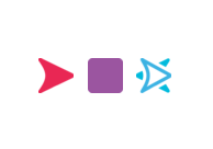 Snapchat-Symbole: Pfeil, Doppelpfeil und Viereck
