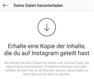 Instagram alle Daten herunterladen