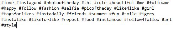 Instagram Hashtag speichern