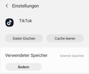 Tik Tok auf Speicherkarte auslagern