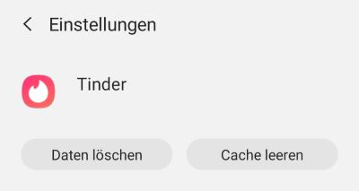 Tinder-Cache leeren